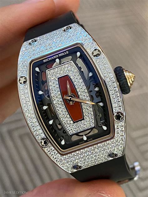 rm 07-01 richard mille|Richard Mille watch with diamonds.